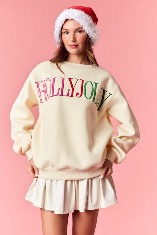 Holly Jolly Embrodiered Sweatshirt