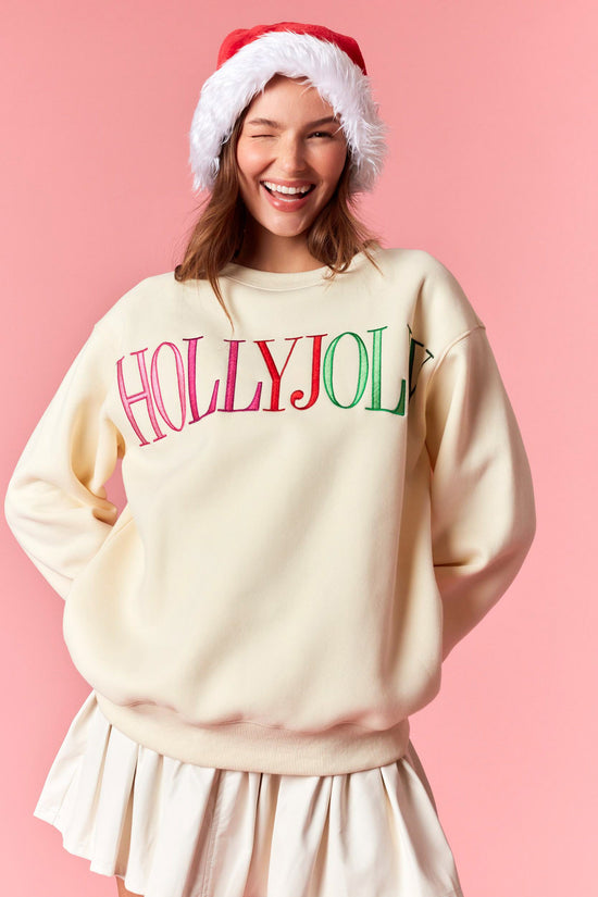 Holly Jolly Embrodiered Sweatshirt