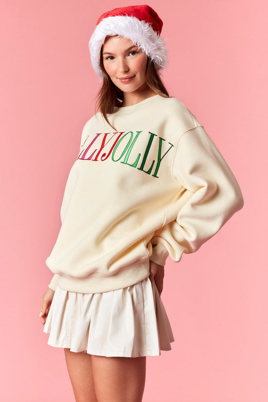 Holly Jolly Embrodiered Sweatshirt