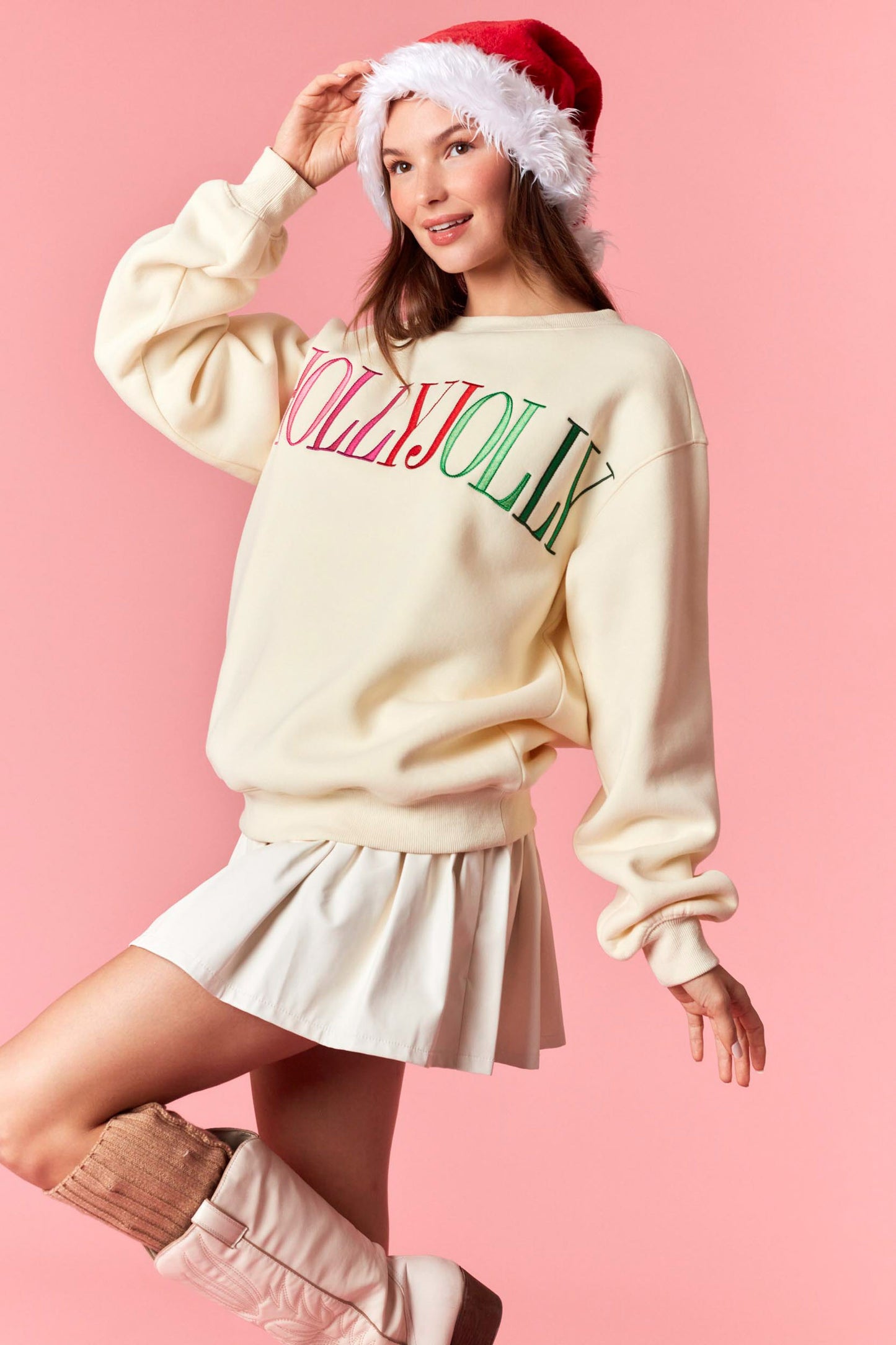 Holly Jolly Embrodiered Sweatshirt