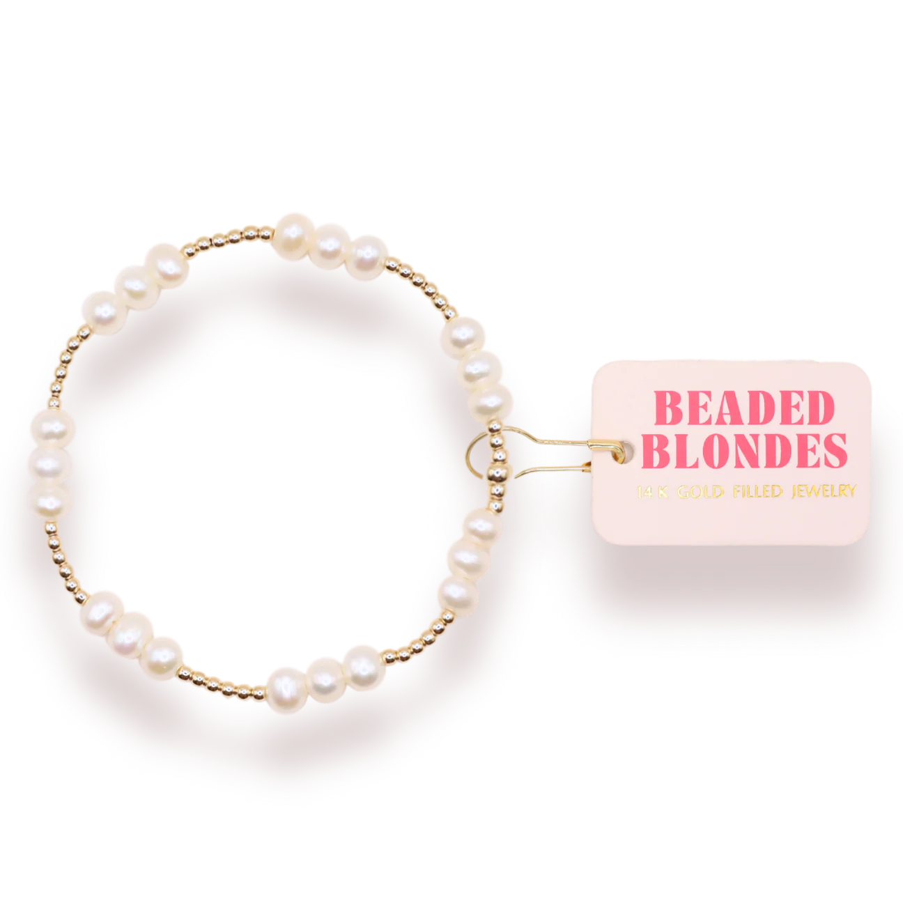 Beaded Blondes ILY Coastal Pearl Bracelet in Gold