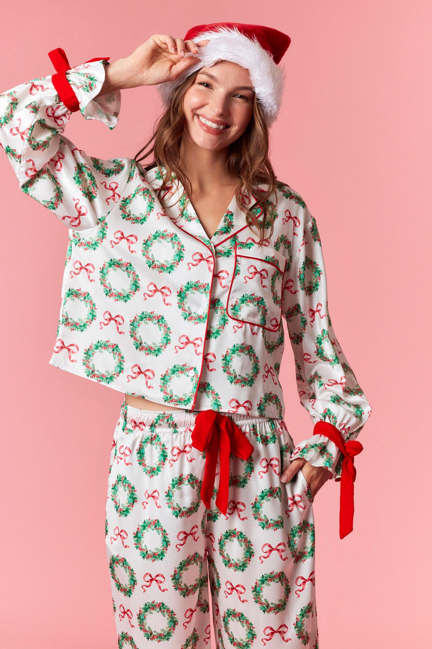 Christmas Satin Pj Set