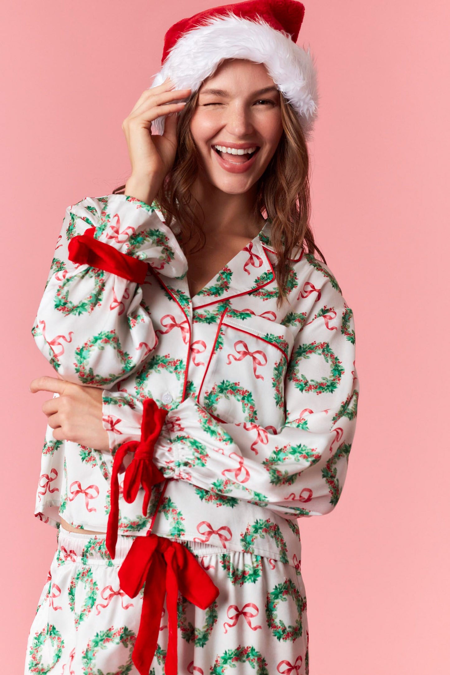 Christmas Satin Pj Set