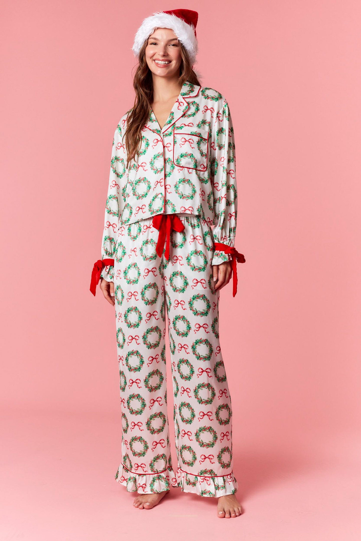 Christmas Satin Pj Set