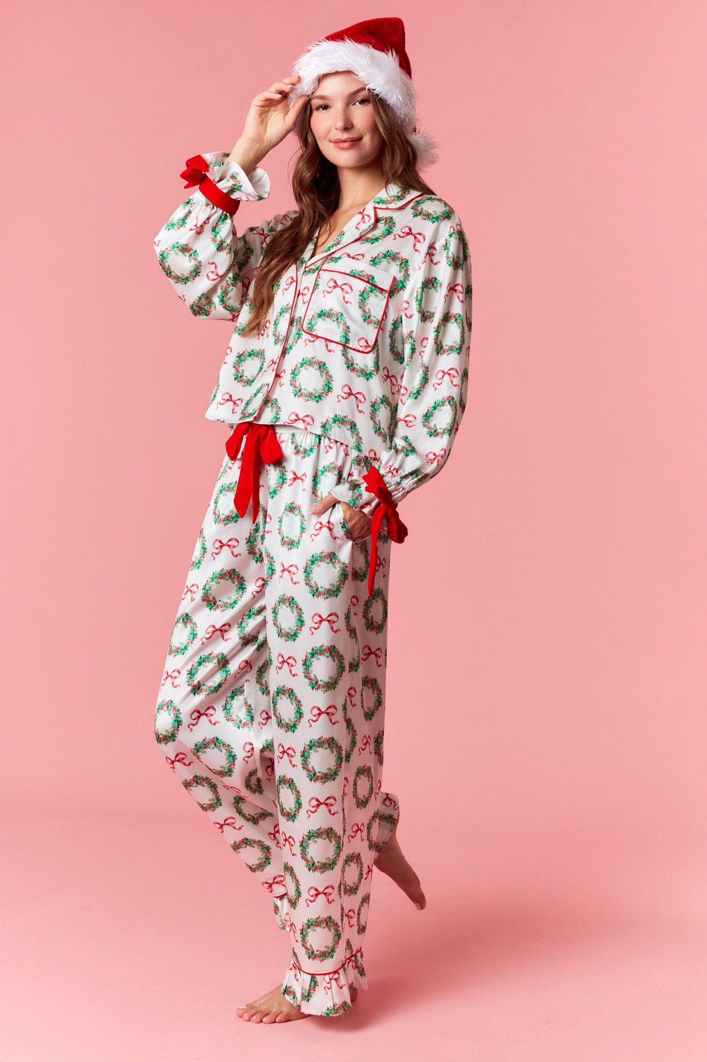 Christmas Satin Pj Set