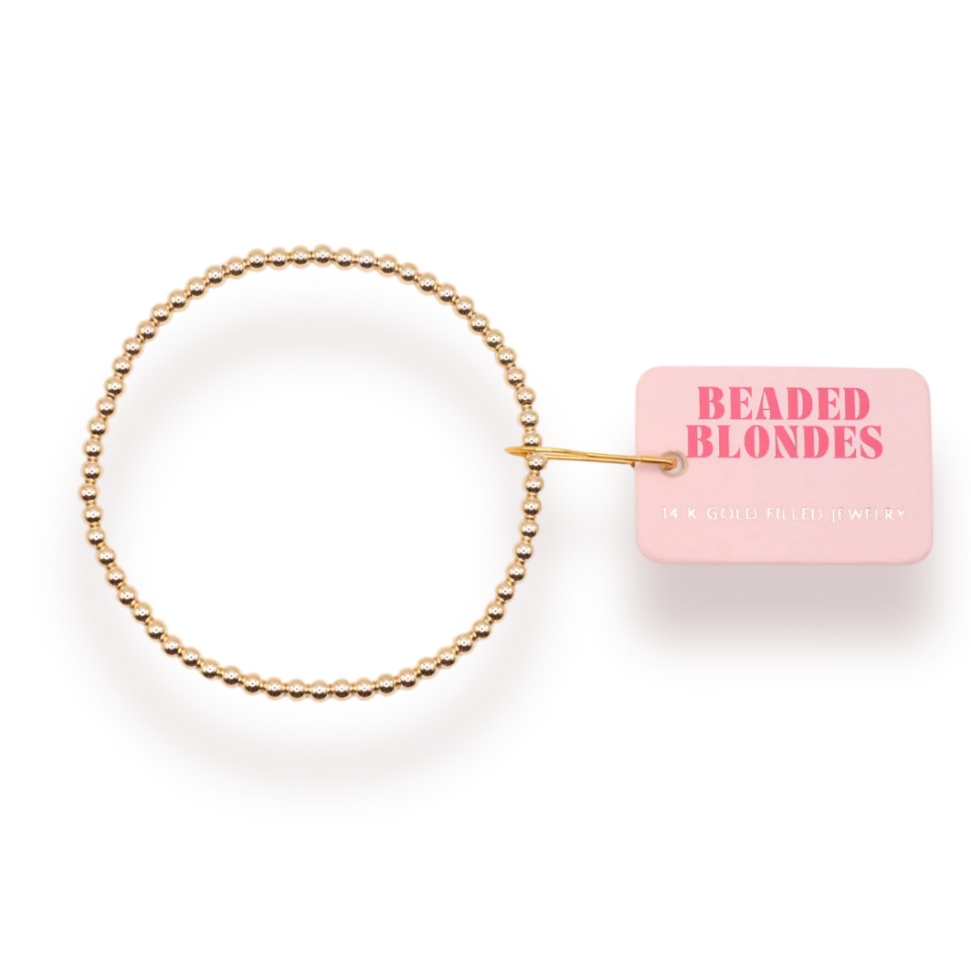 Beaded Blondes 3MM Gold Beaded Bracelet