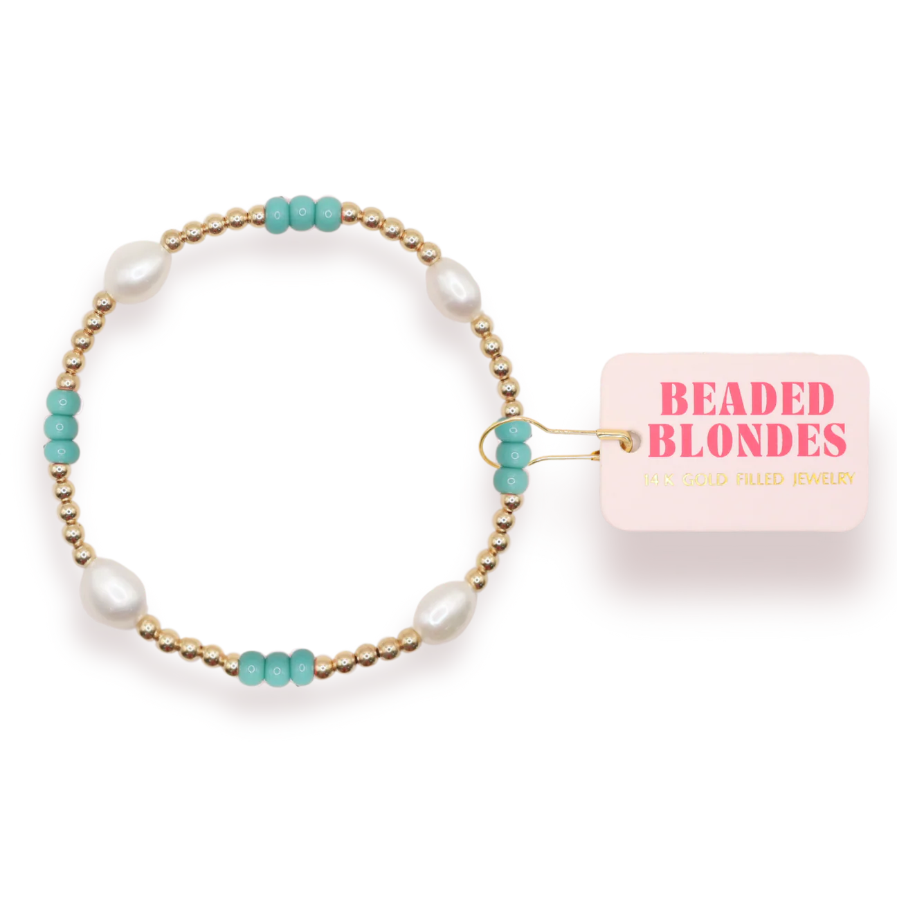 Beaded Blondes Turquoise Pearl Poppi Bracelet