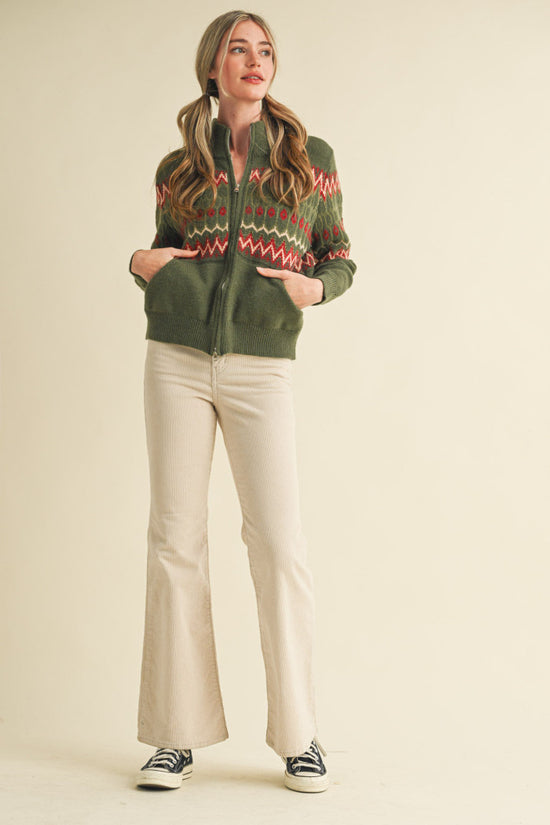The Evergreen Zip Up Sweater