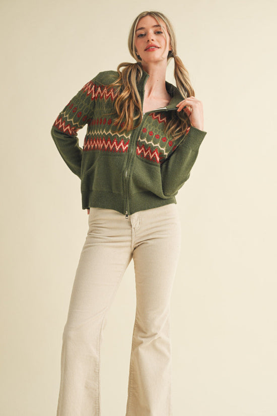 The Evergreen Zip Up Sweater