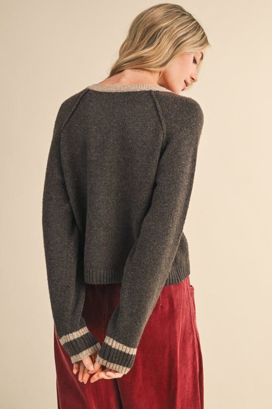 The Cocoa Button Sweater Cardigan