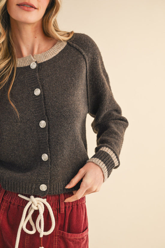 The Cocoa Button Sweater Cardigan