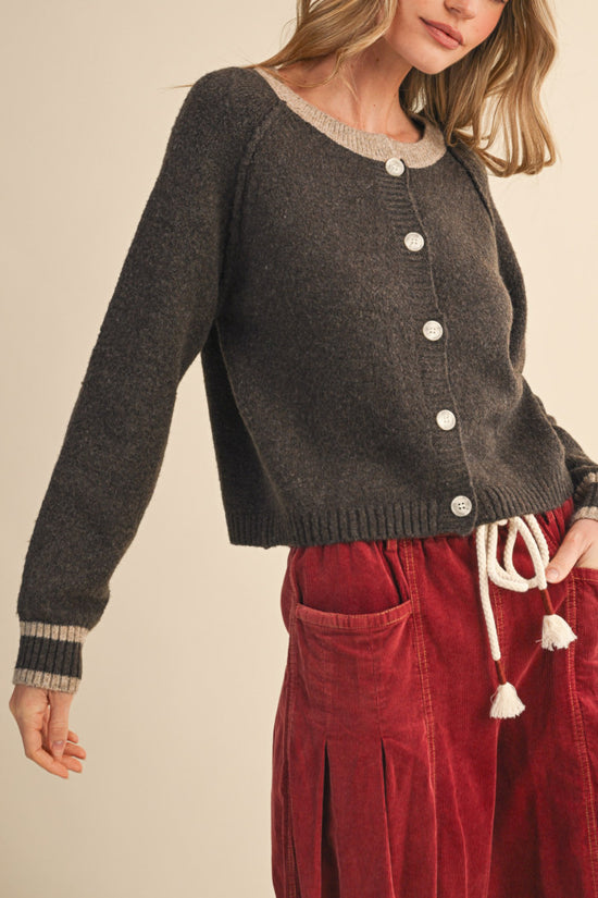The Cocoa Button Sweater Cardigan