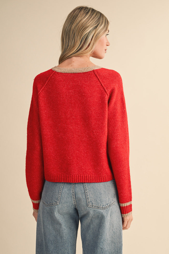 The Merlot Button Sweater Cardigan