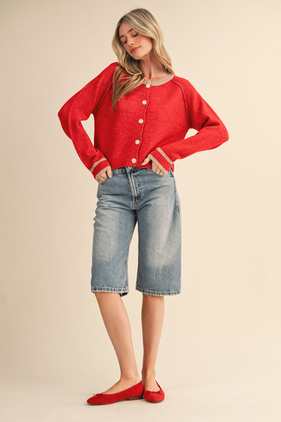 The Merlot Button Sweater Cardigan
