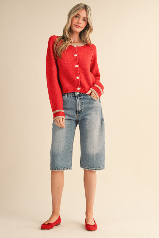 The Merlot Button Sweater Cardigan