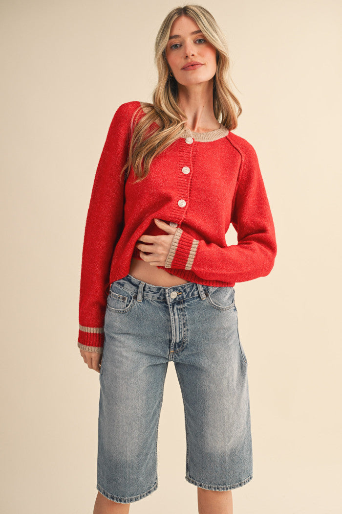 The Merlot Button Sweater Cardigan