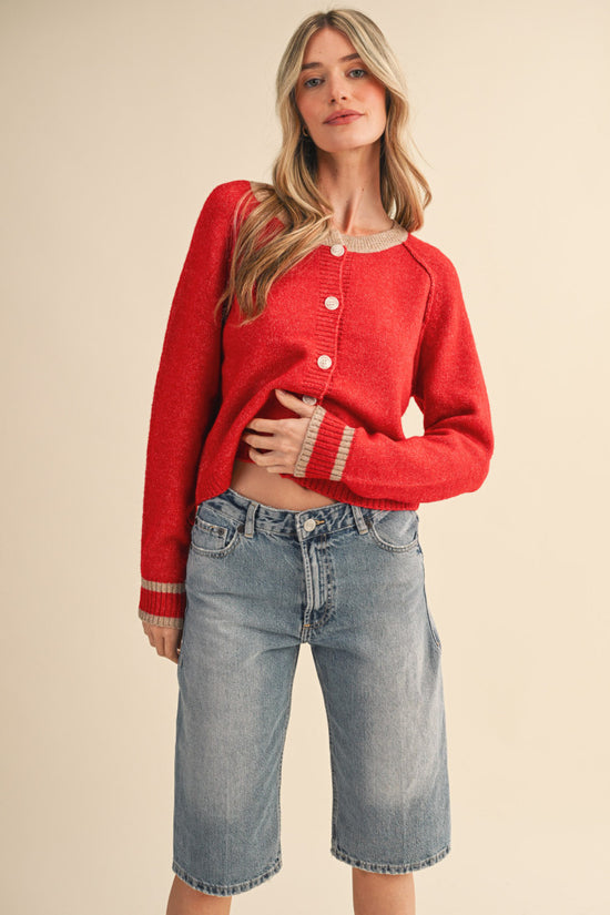 The Merlot Button Sweater Cardigan