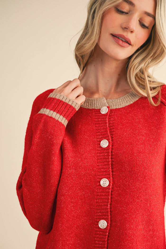 The Merlot Button Sweater Cardigan