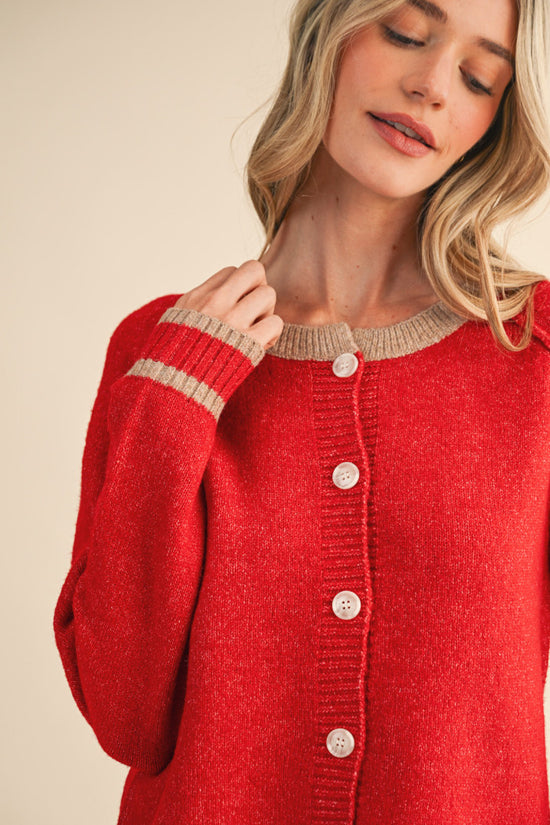 The Merlot Button Sweater Cardigan