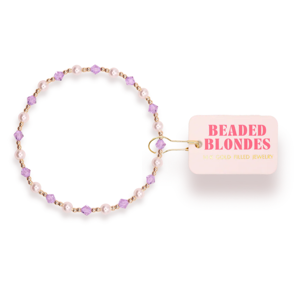 Beaded Blondes Light Purple Pearl June Bracelet
